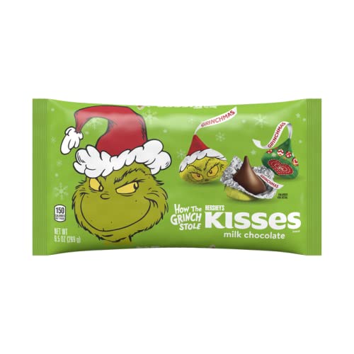 gse Holiday KISSES Chocolate con leche con láminas Grinch de 9.5 onzas (paquete de 3)
