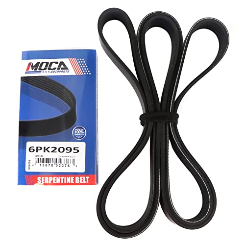 Image of MOCA 6PK2095 Serpentine Belt Compatible with 2005-2008 for Chrysler 300 3.5L 5.7L, 2002-2007 for Dodge Caravan 3.3L, 2004-2008 for Mazda 6 3.0L, 2002-2008 for Dodge Grand Caravan 3.3L