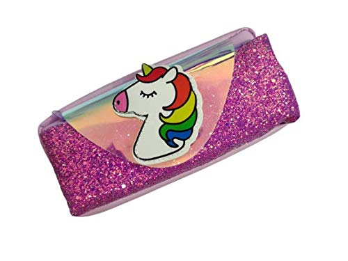 prezzie villa designer unicorn multipurpose pencil pouch/case with shimmer for kids | Multi colors