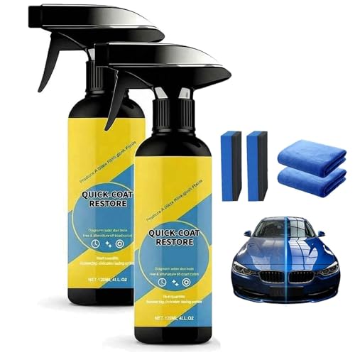 2Pcs Nano Quick Coat Restore Coating Spray,2026 New Advanced Automobile Quick-Acting Coating Agent,Quick Effect Coating Agent for Car Dust Proof and Glazing Effects Long-Lasting Car Showroom Gloss