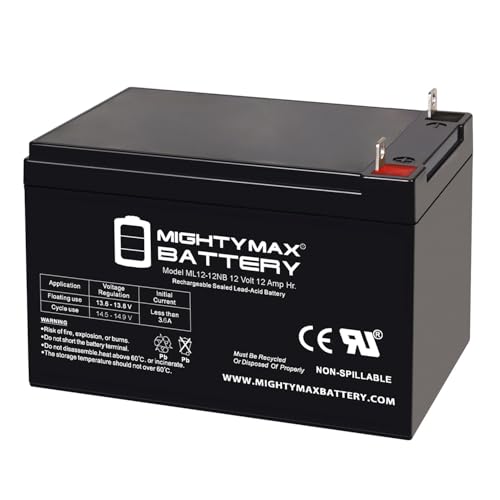 Mighty Max Battery ML12-12NB - 12 Volt 12 AH, NB Terminal, Rechargeable SLA AGM Battery