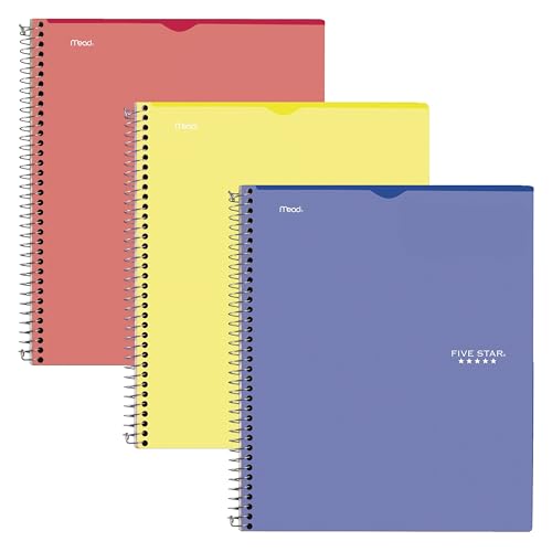 Cahier d'apprentissage interactif Five Star à spirale durable avec couverture rouge personnalisable