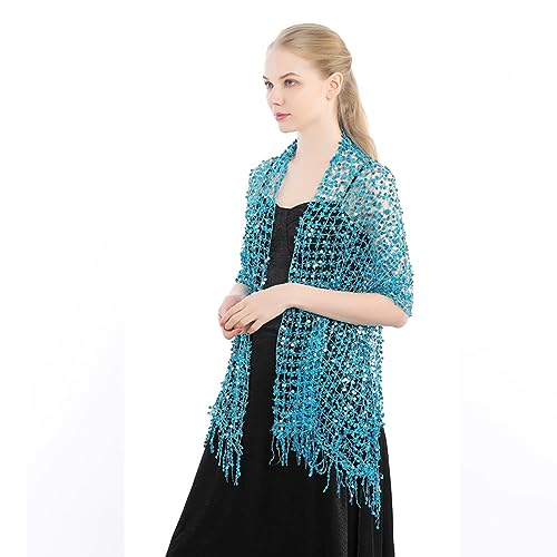 Delicate Tassels Trim Shawl for Ladies r Lightweight Shawls Wedding Party Anti-uv Scarf with Shinning Sequins Gold4