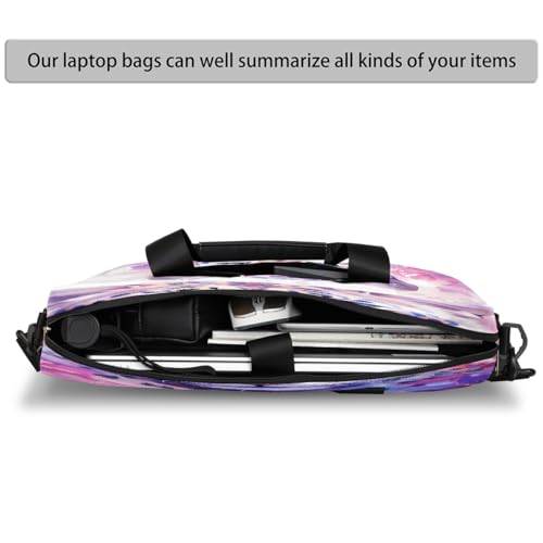 Maletín para laptop 15.6-16 pulg morado floral resistente agua miniatura 4