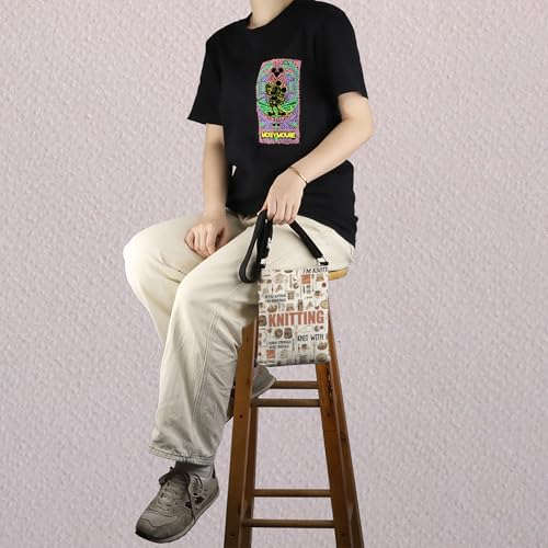 Image of MNIGIU Funny Yarn Gift Knitting Tote Bag Knitting Lover Gift Yarn Storage Bag Knitter G-ift Crochet G-ift