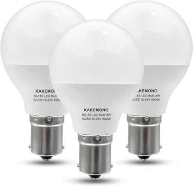 KAKEMONO 12 Volt 1383 1139 RV Led Light Bulbs BA15s 4W 20-99 1141 1156 12V Vanity Replacement for Camper Trailer Motorhomes Marine Boat Interior Lighting, Daylight White 5000K,Pack of 3