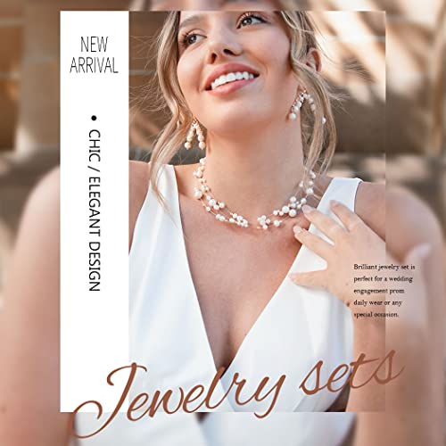 Belasa Set di orecchini e collana di perle di