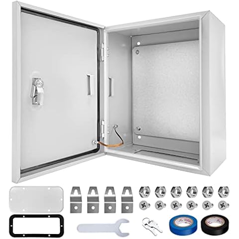 CXCESNS Outdoor Electrical Box 12 x 10 x 6''D NEMA 4X Enclosure Steel Box, Waterproof & Dustproof Outdoor/Indoor Lockable Electrical Junction Box, with Mounting Plate Cover