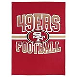 FOCO NFL Micro Raschel Plush Throw Blanket, Stripe Logo 45 x 60, San Francisco 49ers