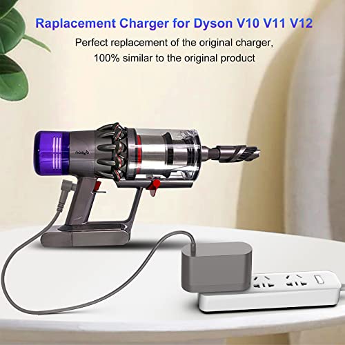 Image of Power Cord for Dyson Vacuum Cleaner V10 V11 V12 V15 S11 SV12 SV22 Absolute Animal Motorhead Cordless Vacuum Charger Output:30.45V-1.1A, Gray