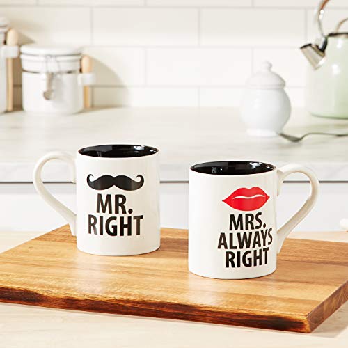 Juego de 2 mugs de cerámica Enesco Our Name is Mr. Right miniatura 4