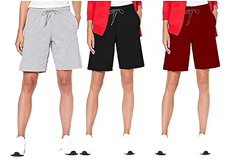Image of Women's Cotton Shorts | Women's Bermuda Shorts | (Pack of 3)
