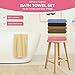 QUBA LINEN 100% Cotton Bath Towels-27x54inch - 6 Pack Shower Towels - Light Weight, Ultra Absorbent Towels for Bathroom (Multi Color)
