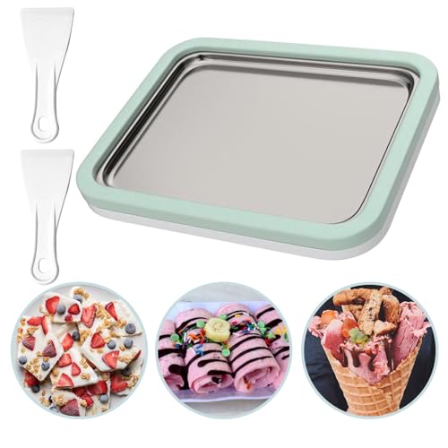 Rolled Ice Cream Maker, Instant Ice Cream Machine, Instant Cold Plate for Diy Ice Cream, Fruit Frozen Yogurt (Green)