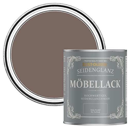 Rust-Oleum braun Möbelfarbe mit Seidenglanz-Finish, geruchsarm und wasserbasiert für Innenholz - Flussufer 750ML