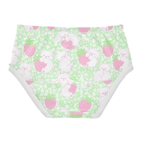 Joisal Cute Bears Strawberries Green Girl Panties Cute Girls Underwear Toddlers Cotton Florals Undies Kids Briefs 2t2