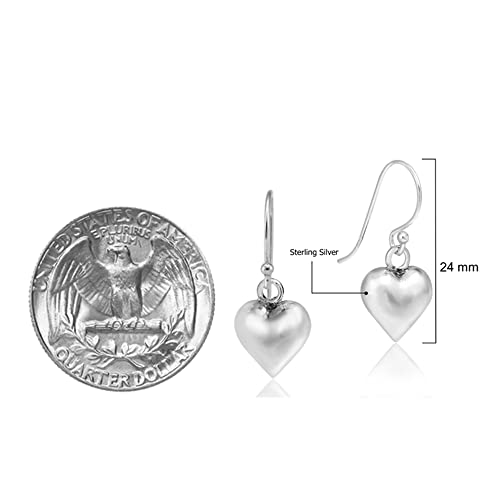 Aeravida Full Of Love Gleaming Heart Sterling Silver 925 Dangle Earrings #TOP3