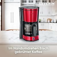 SEVERIN Kaffeemaschine "Type" mit Glaskanne, aromatischer, schneller und leise gebrühter Kaffee mit dem Kaffeebereiter für bis zu 10 Tassen, Filterkaffeemaschine, rot, KA 4817 – Ansicht 4