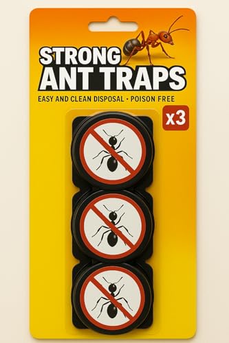 Image of 3pk Ant Killer Bait Stations Traps - Destroy Ants & Creepy Crawly Pests | Indoor Outdoor Strong Ant Killer Traps Control For Home & Garden Lawn | Kill Flying Ants | Pre Baited Easy To Use, Poison Free