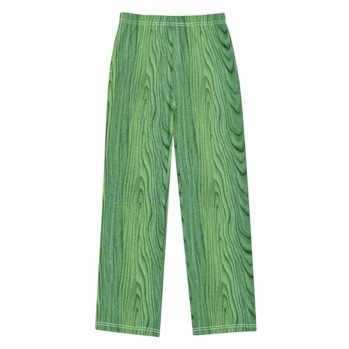 senya Pajama Pants Sleep Pants Green Wood Grain for Age 6-14