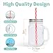 Estilo Glass Mason Jars with Handles, Lid and Straw 16 oz | Drinking Glasses Cups Mug Set for Iced Coffee, Tea & Smoothie - Set of 6