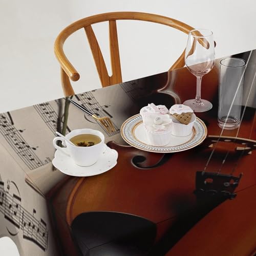 Nappe de table en lin 140x140 cm lavable pour décoration de Noël et réception - 4