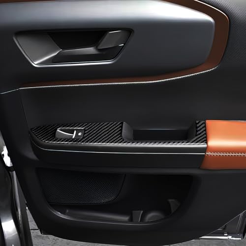 Image of Car Carbon Fiber Rear Window Lift Switch Cover Trim for Ford Bronco Sport 2021 2022 2023 2024 Interior Accessories