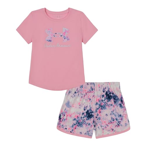 Image of Under Armour Girl's 2-Piece Short Sleeve Graphic Tee and Shorts Set, Outdoor Collection