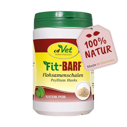 cdVet Naturprodukte Fit-BARF Flohsamenschalen 170 g - Hund&Katze - Ballaststoffe - für leichtfuttrige Hunde - als Sättigungsbeilage - Erhöhung des Kotvolumens - Analdrüse - Rohfütterung - BARFEN -
