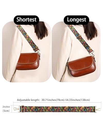 Image of Embroidered Purse Straps Replacement Crossbody Wide Adjustable Bag Straps
