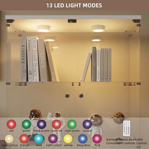 Image of Beauty4U Glass Display Cabinet with 13-Color LED, 4-Tier Curio Cabinet