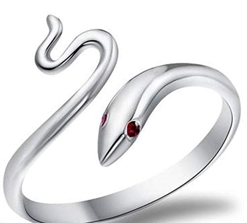Preisvergleich Produktbild Hoveey Schlangenöffnungsring Elegant versilbert Ring Verstellbar Ring für Frauen Freundin Mädchen Schmuck Valentinstag Ring