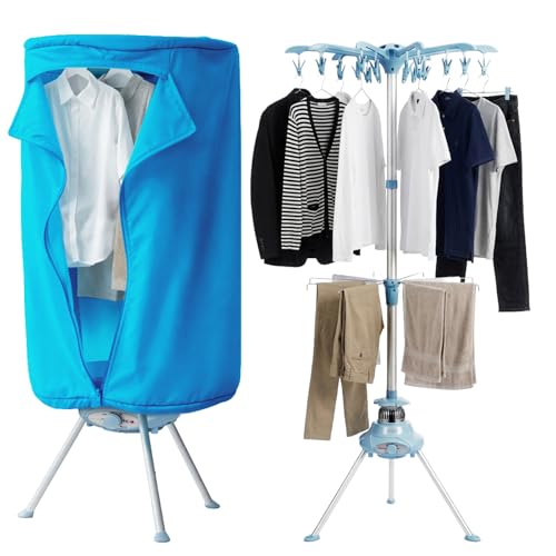 1500W Heated Clothes Airer 10kg 2 Tier Electric Drying Rack Foldable Cover