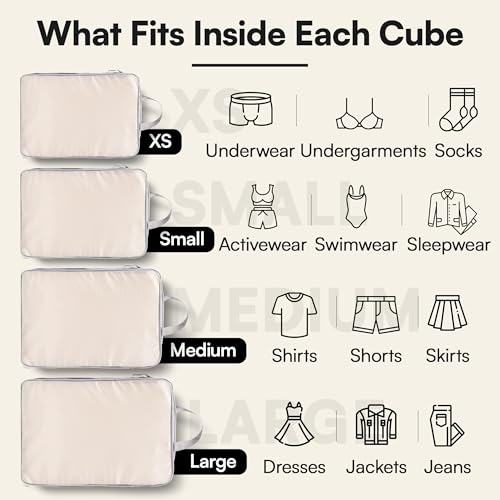 AMHARBOR Set of 6 Compression Packing Cubes for Travel - Space-Saving Luggage Organizers - Vacation Travel Essentials - Lightweight Accessories for Suitcase3