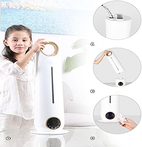 Air Humidifiers for Bedroom Ultra Quiet Operation Cool Mist Intelligent Control Infrared Remote Control Floor Standing Timing Function Waterless Auto Off