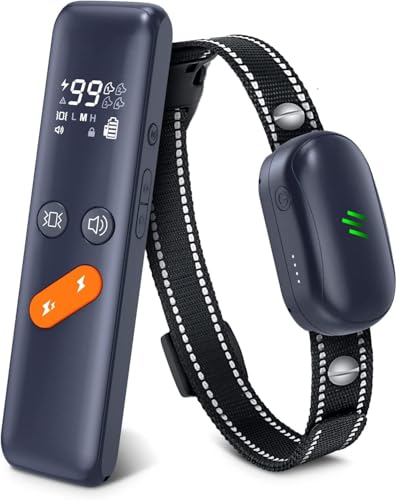 Delupet Dog Shock Collar - Electric Dog Training Collar with Remote 2680FT, IPX7 Waterproof Vibrating Dog Collar with 4 Training Modes, Rechargeable E-Collar for All Breeds, Sizes