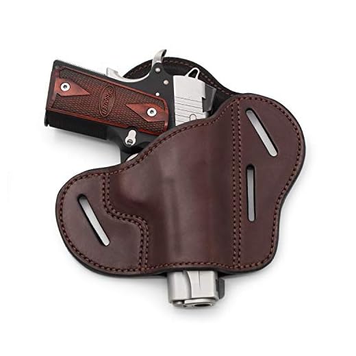 The Ultimate Leather Gun Holster | 3 Slot Pancake Style Belt Holster | Handmade in The USA! | Fits All 1911 Style Handguns Relentless Tactical | Brown Right Handed