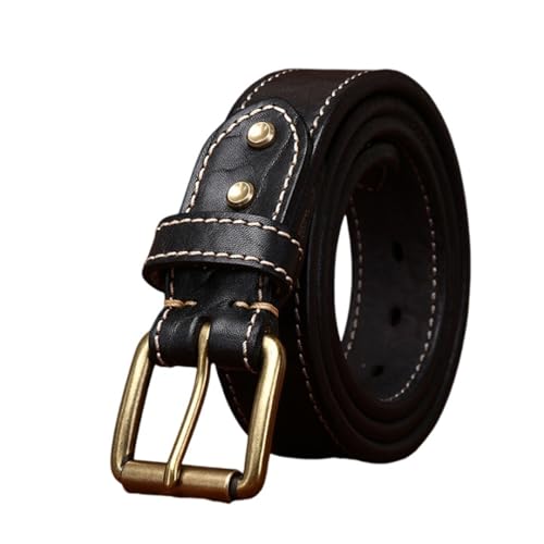 Ceinture cuir véritable 3.8 cm robuste et durable pour un style rétro quotidien