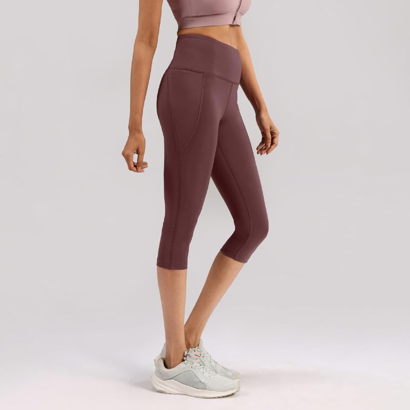 Image of BlissClub Womens The Ultimate Capris, 3 /4th Length Pants, Super- High Waist, 2 Pockets, Wide Waistband, Activewear for Women