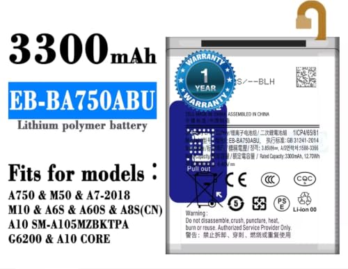 Image of THE BATTERY STORE Original EB-BA750ABU Battery for Samsung Galaxy A7 [2018] / A10 SM-A750 SM-105F5F / SM-A730X / A730X / A750 Battery with 1 Year Warranty** (Q27)