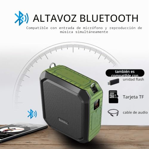 Miniatura 4 de Amplificador De Voz Portátil,Shidu Amplificador De Voz Personal 18w Con Micrófono Con Cable Auriculares Altavoz Bluetooth Impermeable Sistema Pa Recargable Para Profesores,Ducha,Guía Turístico