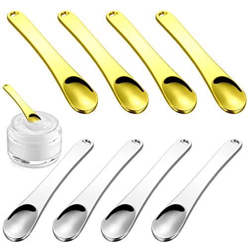 8 Pcs Mini Mask Spoon Skincare Tools Makeup Spatula Tool Beauty Tools Face Cream Spoon Cream Spatula Makeup Spatula Metal Mak
