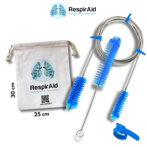 CPAP-Reinigungsset für ResMed, Löwenstein, Philips | Reinigungsbürste für Maske, Schlauch und Gerät | Zubehör zur Reinigung und Pflege bei Schlafapnoe, enthält Bürsten, Haken und Staubbeutel