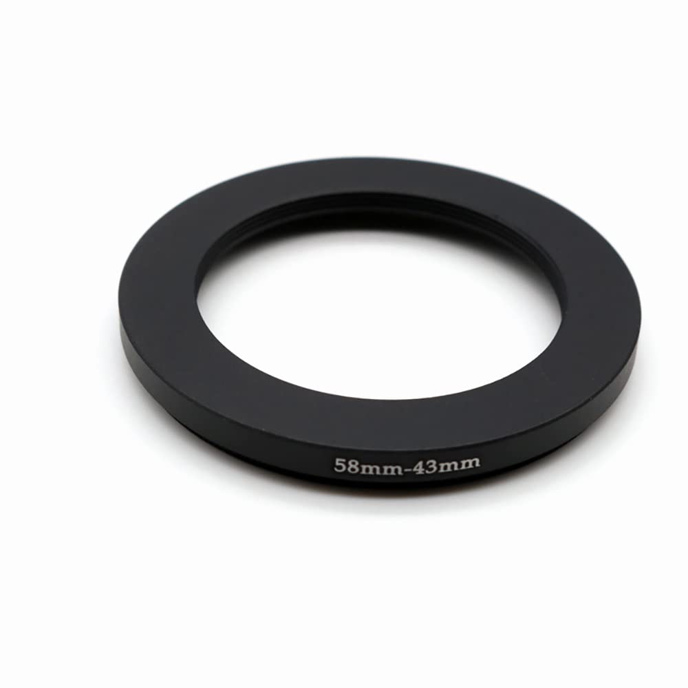 LingoFoto 58-37/40.5/42/43/46/48/49/52/55/58/60/62/67/72/77/82mm Step Up & Step Down Rings Adapter for Camera Lens and Filters 58-43 Filter Adapter Ring 58mm Lens to 43mm Filters (58-43mm)