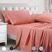 TEKAMON Queen Bed 6 Piece Sheet Set Cooling 100% Microfiber Polyester Extra Deep Pocket Fitted Sheet Luxury Soft,Breathable,Wrinkle and Fade Resistant Flat Sheet Coral