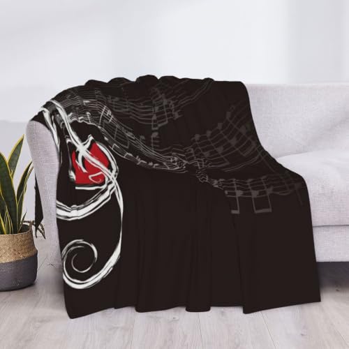 Couverture en flanelle contre le froid plaid doux musique 125x100cm pour canapé