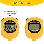 Digital Simple Stopwatch Timer, Single Lap Stopwatch Countdown Timer with On/Off, AAA Battery(Included) Stopwatch for Kids Students Coaches (Yellow) - Image 4