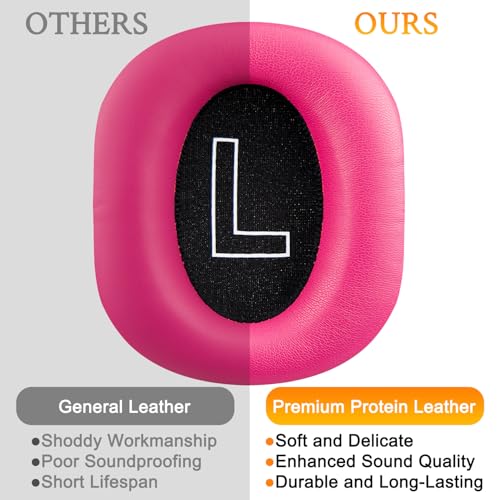 Image of SOULWIT Earpads Replacement for Logitech G Pro, G Pro X, G Pro X 2, G Pro X SE Headphones, Ear Pads Cushions with Soft Protein Leather and High-Density Memory Foam - Magenta