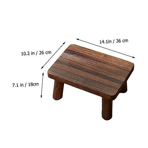 Taburete reposapiés rectangular pequeño de madera multiusos 4