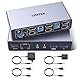 Unitek HDMI KVM Switch für 2 Monitore und 2 Computer, 4K@144Hz, USB 3.0 KVM-Switches, Dual-Monitor-Sharing, 3 Ports für Tastatur, Maus, Mikrofon, Kopfhörer-Ports, 2 USB-A-Kabel, DC 5V-Netzteil